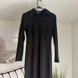GUESS Black Collared Dress with buttons